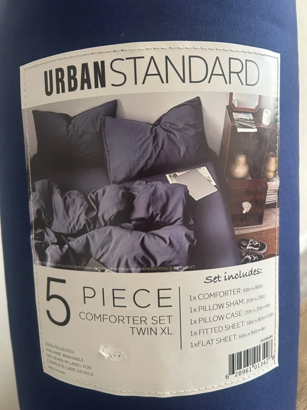 Urban Standard 5-Piece Comforter Twin XL Set - Navy NWT